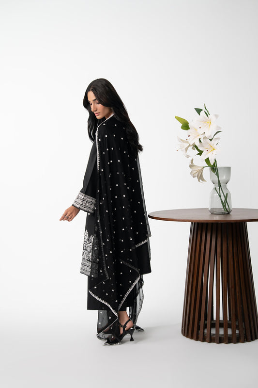 SIYAH 3PC COTTON EMBROIDERED SUIT