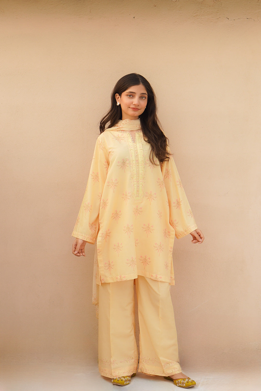 Butter yellow 3pc lawn suit