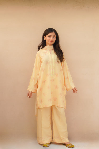Butter yellow 3pc lawn suit