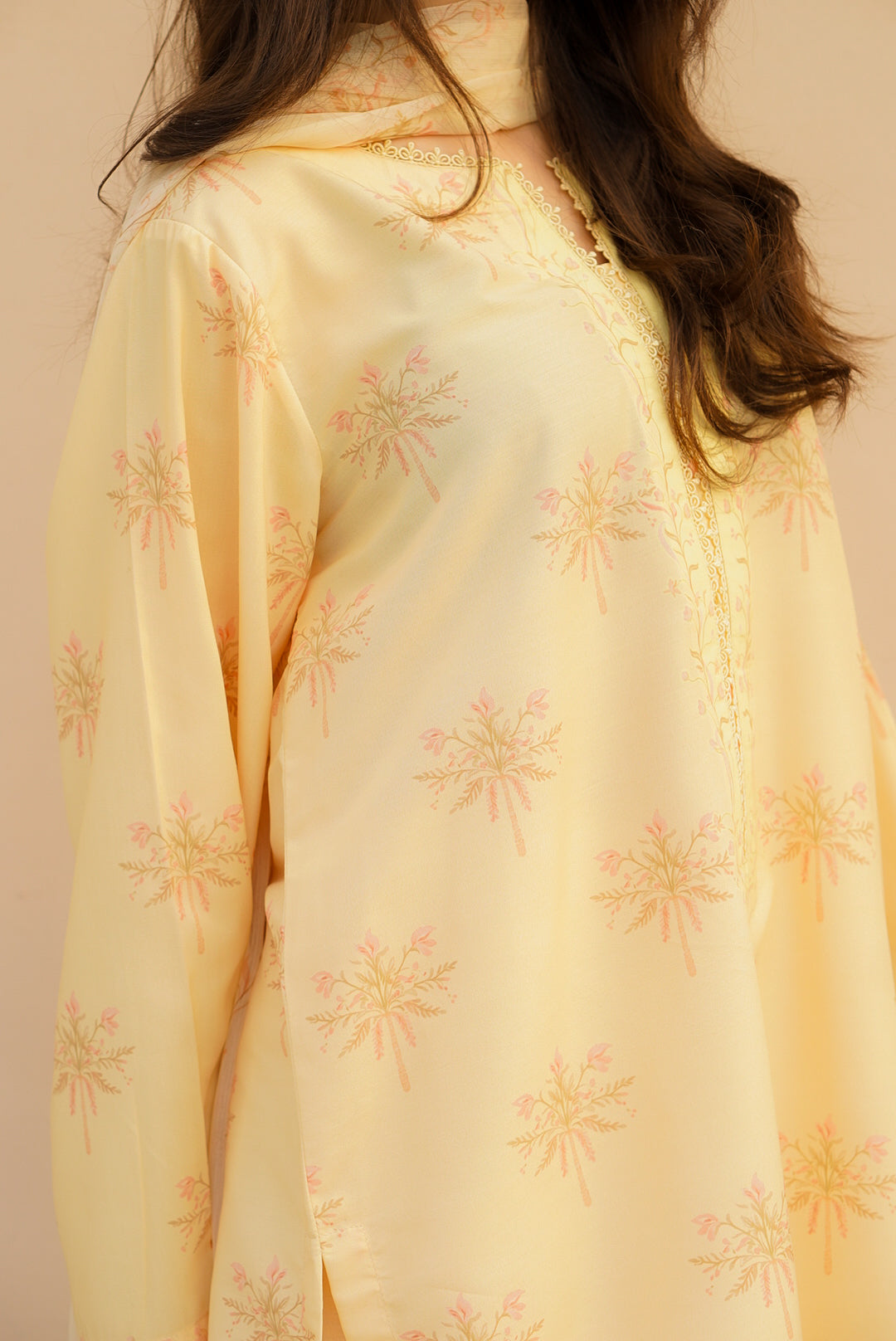 Butter yellow 3pc lawn suit