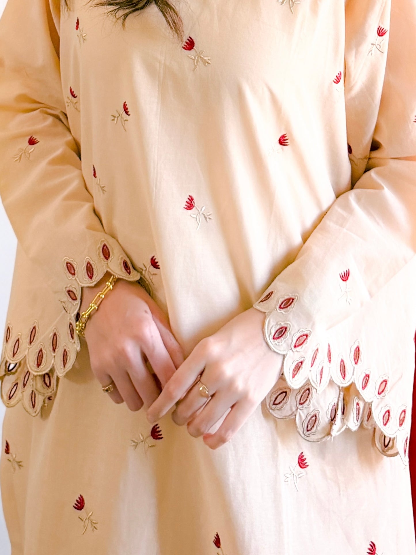 3pc beige lawn suit