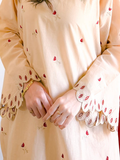 3pc beige lawn suit