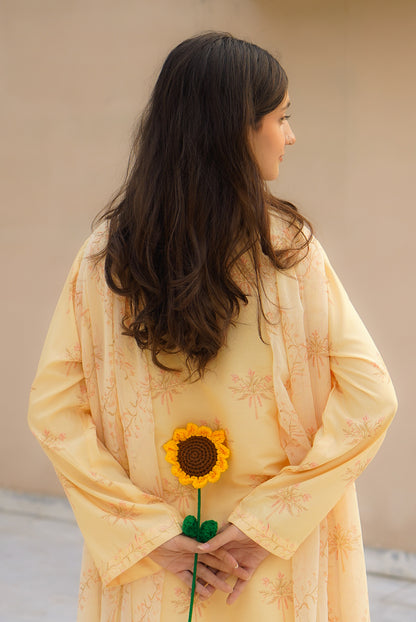 Butter yellow 3pc lawn suit