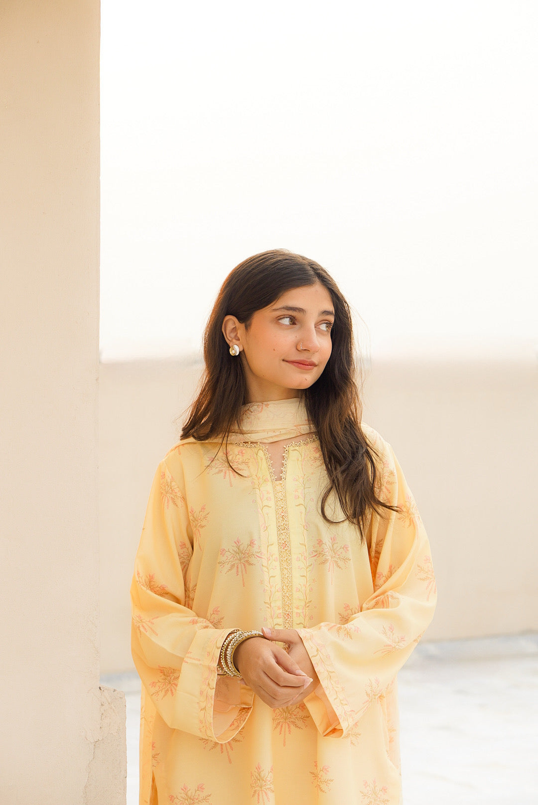 Butter yellow 3pc lawn suit