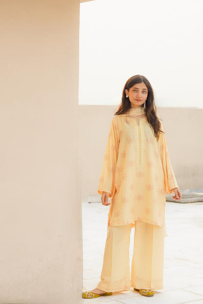Butter yellow 3pc lawn suit