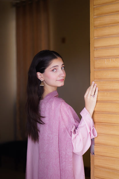 Pink 3pc lawn suit