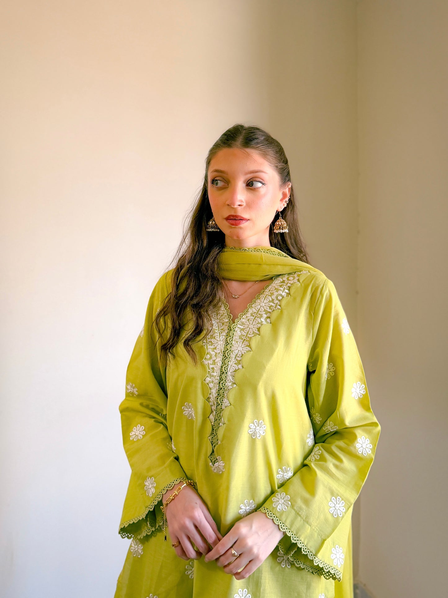 3pc pista green lawn suit